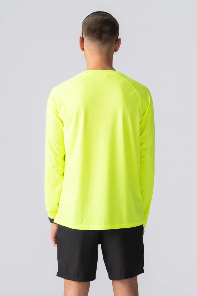 T-shirt da allenamento a maniche lunghe-Giallo neon - immagine 3
