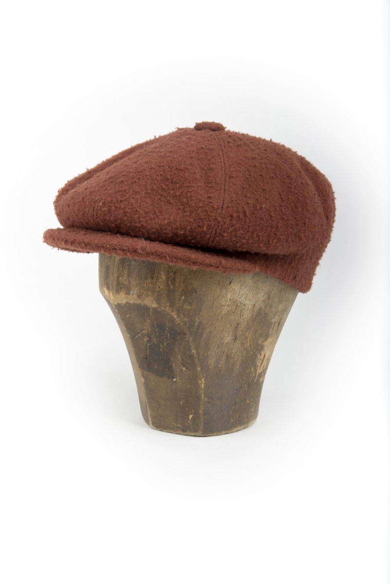 Cappello tipo “Gatsby” in panno casentino, ruggine - immagine 2