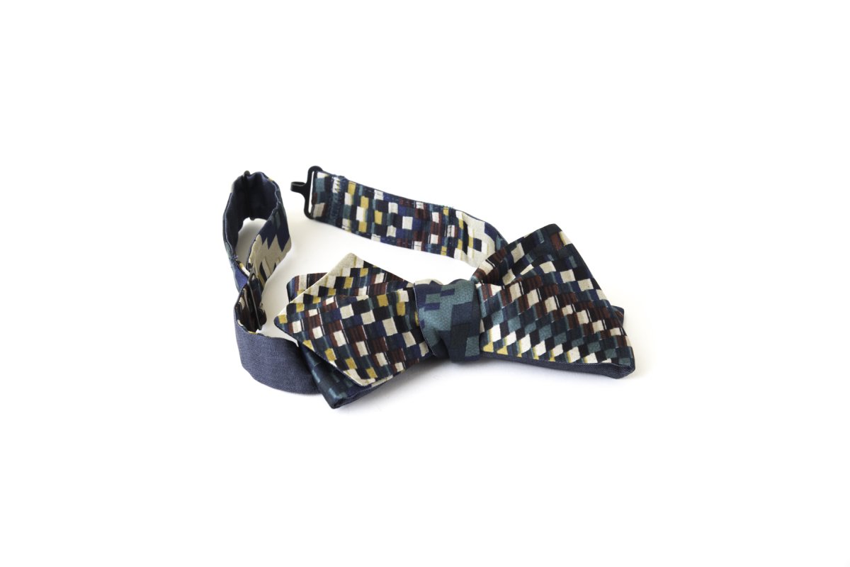 Bowtie reversibile, multicolore verde, bordeaux con blu elettrico - immagine 3