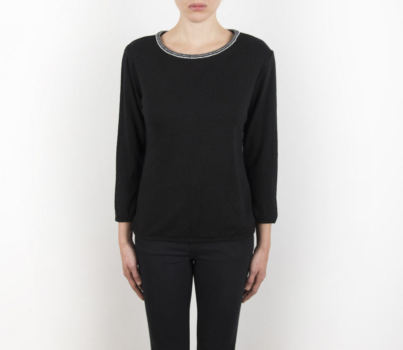 Maglia nera in jersey - immagine 4