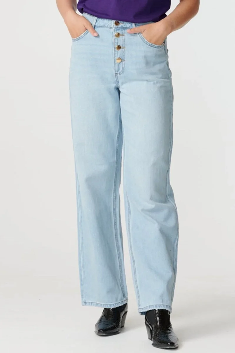Jeans succosi (gamba larga) - luce di denim leggero - immagine 2