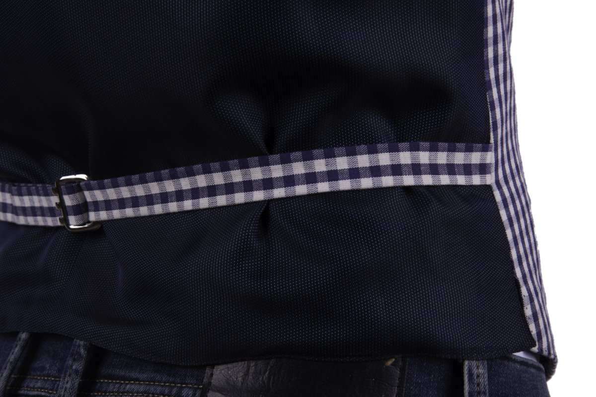 Gilet da uomo in cotone blu e bianco, sportivo e fresco - immagine 4