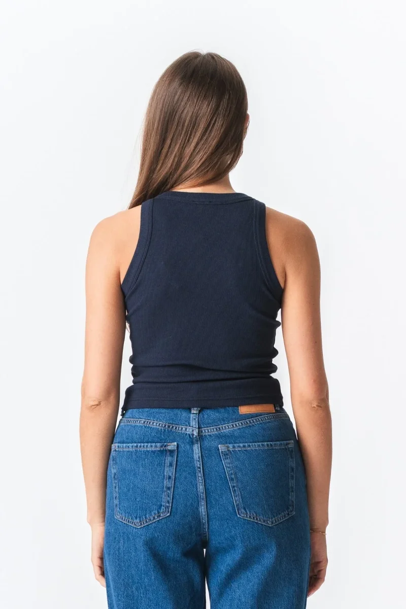 Top a costola - blu - immagine 5