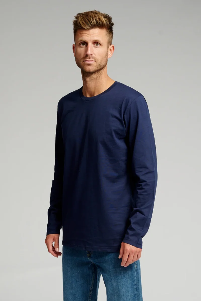 T-shirt di base a maniche lunghe-Navy - immagine 3